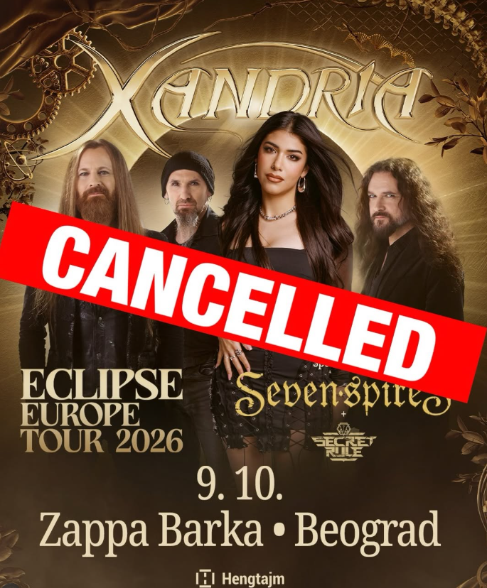 Otkazan koncert benda Xandria u Zappa Barci